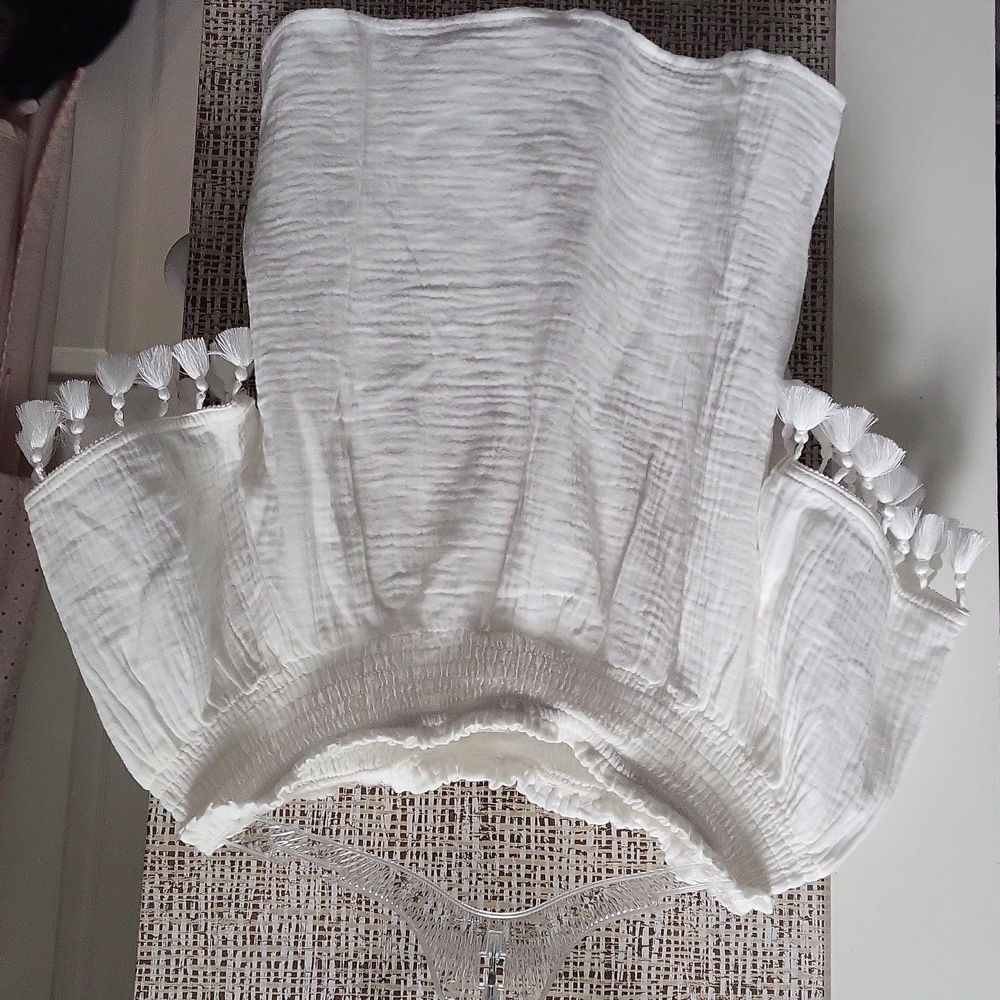 Nwt...C&C California White Matching Set.. Short Sleeve Top And Skirt